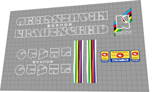 1980s Krabo White Contour Frame Decal Set