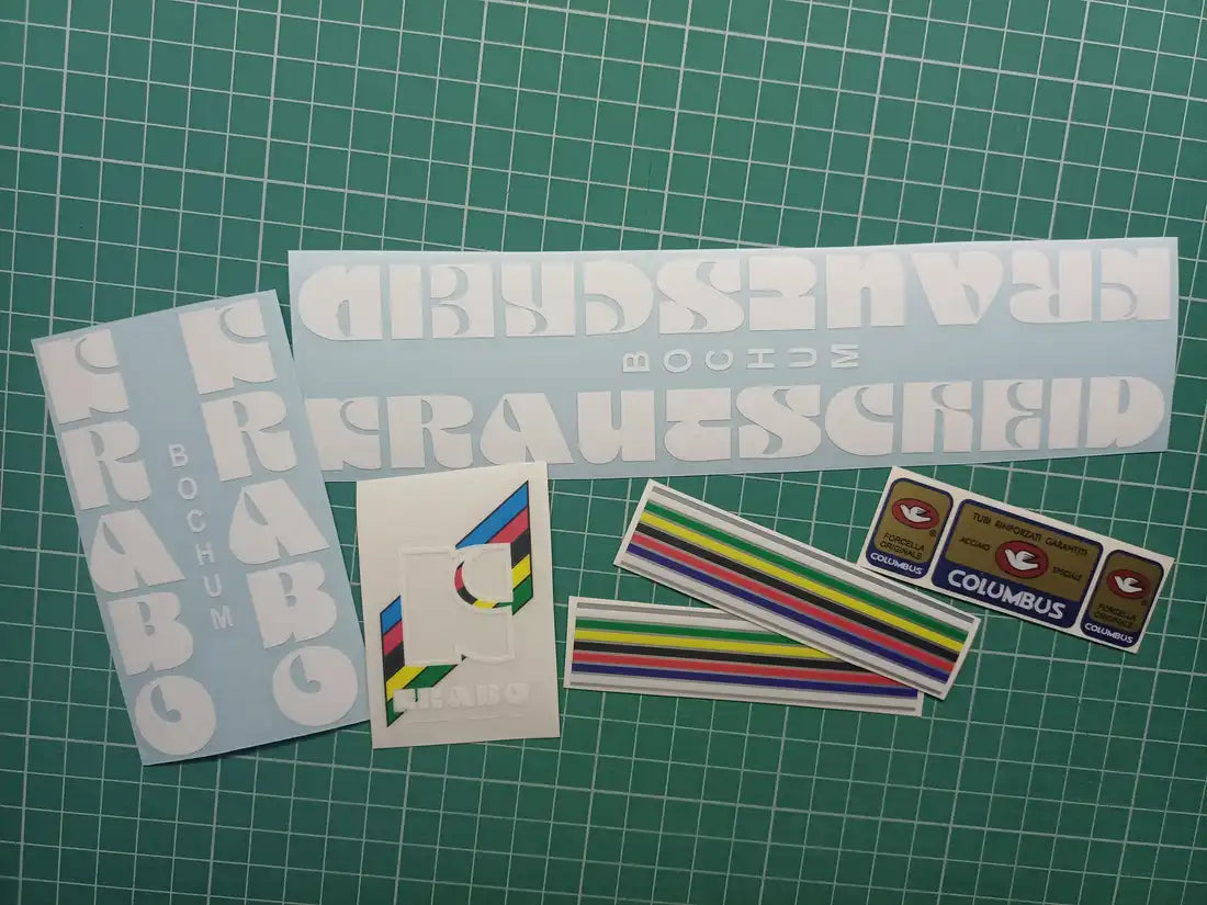 1980s Krabo White Frame Decal Set