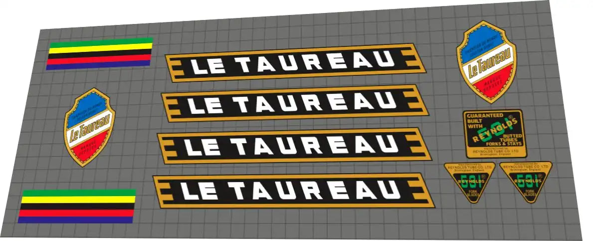 1970 Le Taureau Reynolds 501 Frame Decal Set