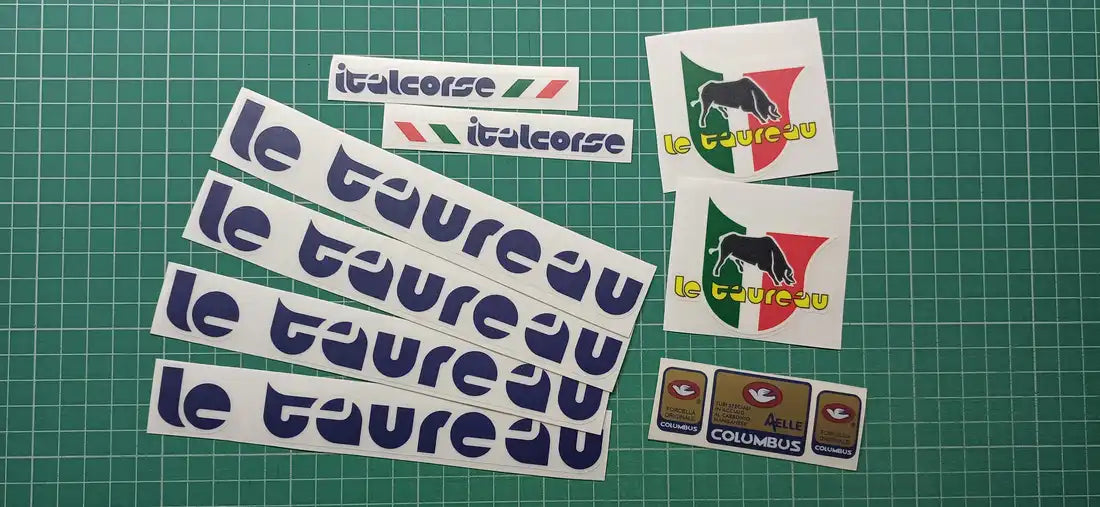 1990 Le Taureau Italcorse Blue Frame Decal Set