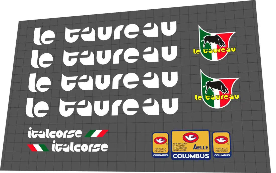 1990 Le Taureau Italcorse White Frame Decal Set