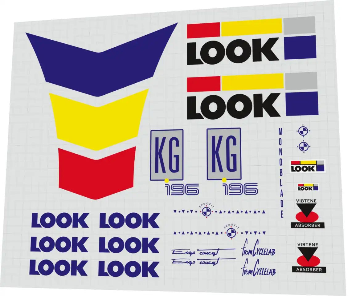 1993 Look Kg 196 Frame Decal Set