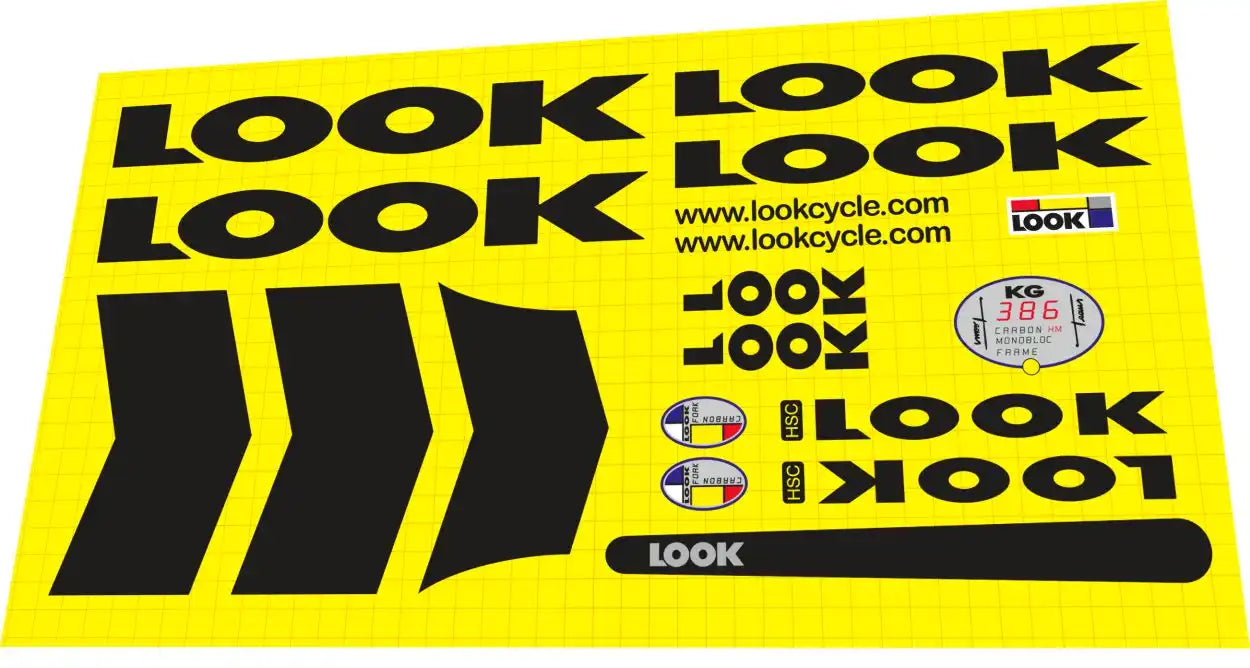 2001 Look KG 386 Black Fork Frame Decal Set