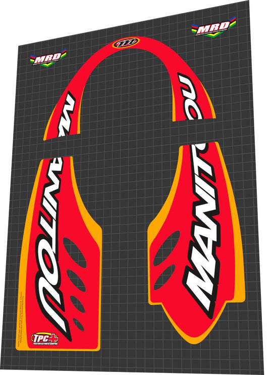 2001 Manitou X-Vert Carbon Orange Fork Decal Set