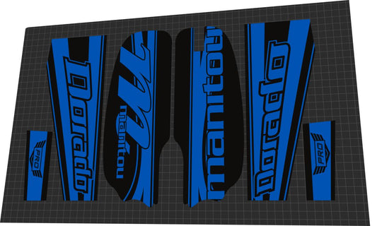 2010 Manitou Dorado Pro Blue Fork Decal Set