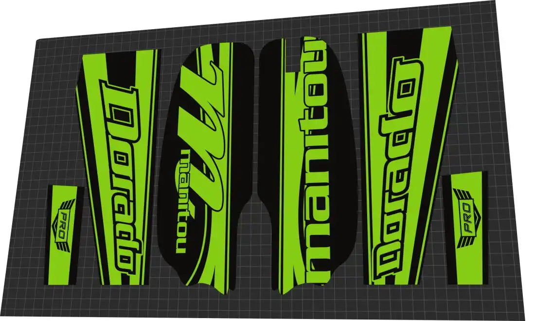 2010 Manitou Dorado Pro Green Fork Decal Set