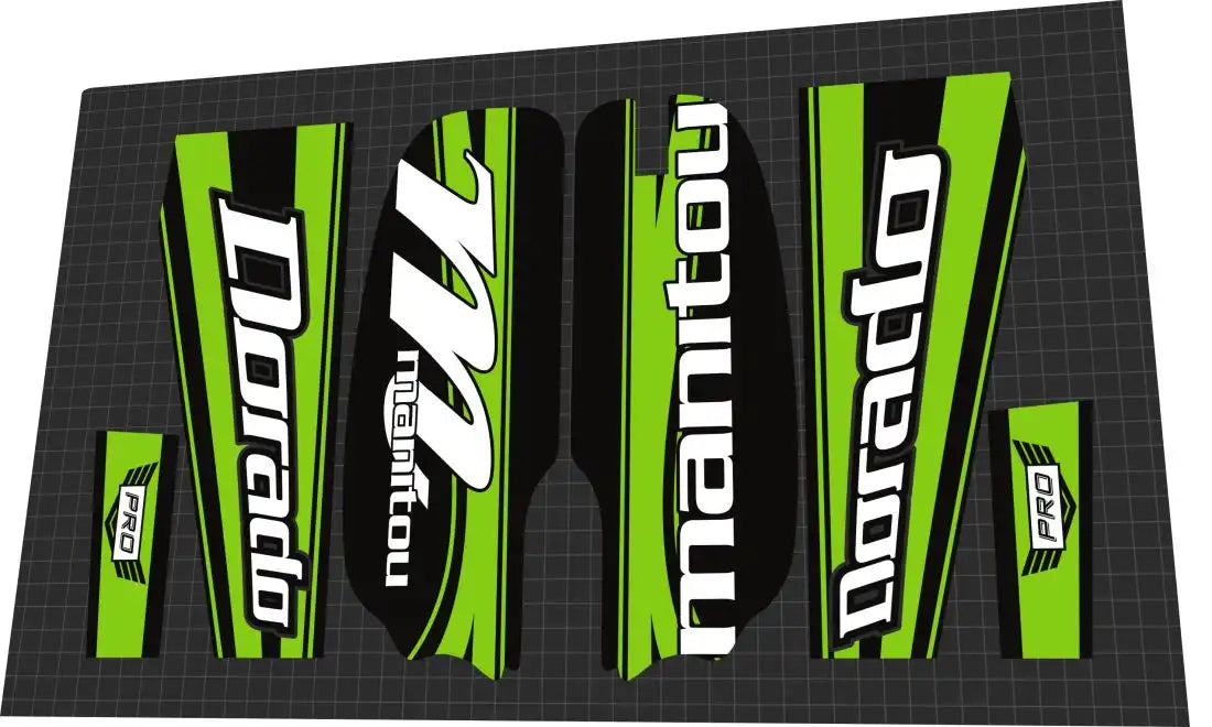 2010 Manitou Dorado Pro Green White Fork Decal Set