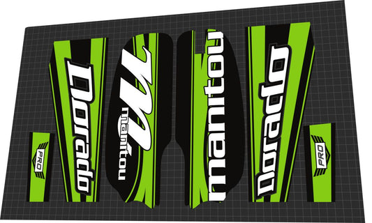 2010 Manitou Dorado Pro Green White Fork Decal Set