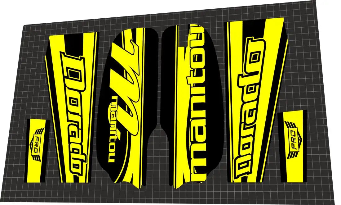 2010 Manitou Dorado Pro Neon Yellow Fork Decal Set