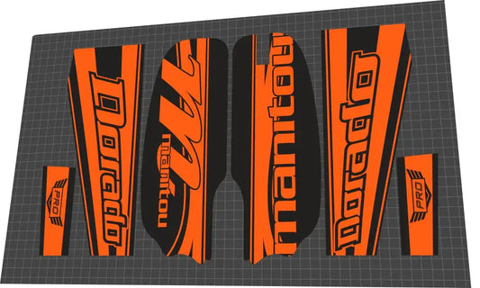 2010 Manitou Dorado Pro Orange Fork Decal Set