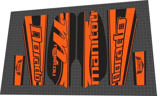 2010 Manitou Dorado Pro Orange Fork Decal Set