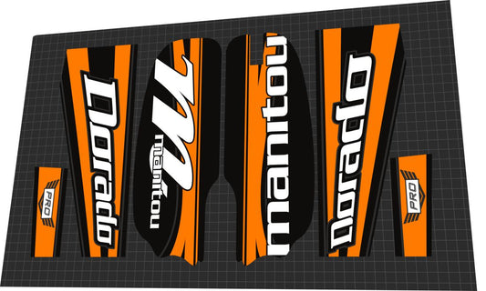 2010 Manitou Dorado Pro Orange White Fork Decal Set