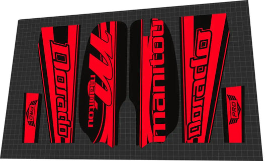 2010 Manitou Dorado Pro Red Fork Decal Set