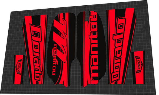 2010 Manitou Dorado Pro Red Fork Decal Set