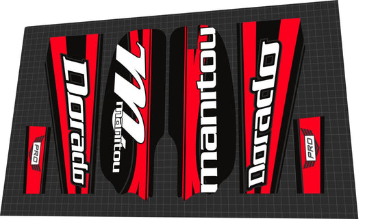 2010 Manitou Dorado Pro Red White Fork Decal Set