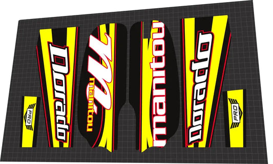 2010 Manitou Dorado Pro Red Yellow Fork Decal Set