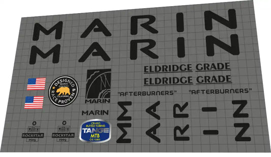 1992 Marin Eldridge Grade Black Frame Decal Set
