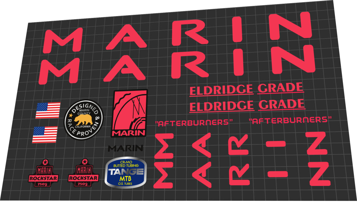 1992 Marin Eldridge Grade Frame Decal Set