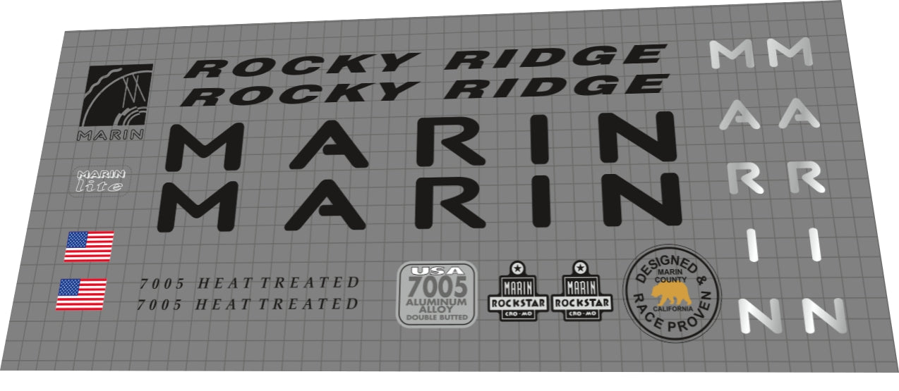 1993 Marin Rocky Ridge Frame Decal Set