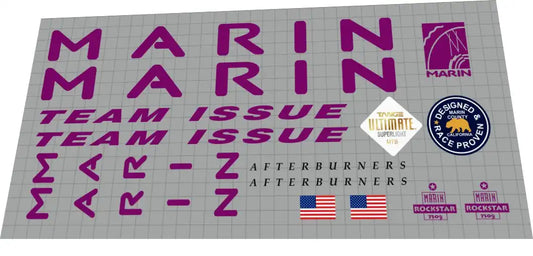 1993 Marin Team Issue Frame Decal Set