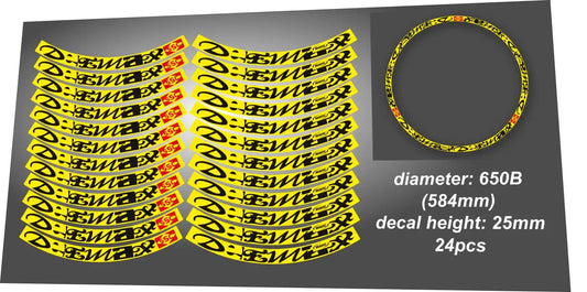 Mavic Deemax Ultimate 650B 27,5" 25mm Yellow Rim Decal Set
