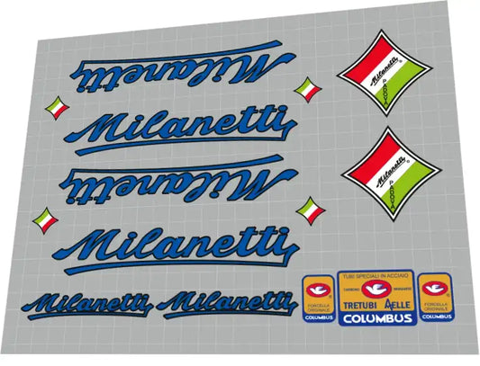 1980s Milanetti Blue Frame Decal Set