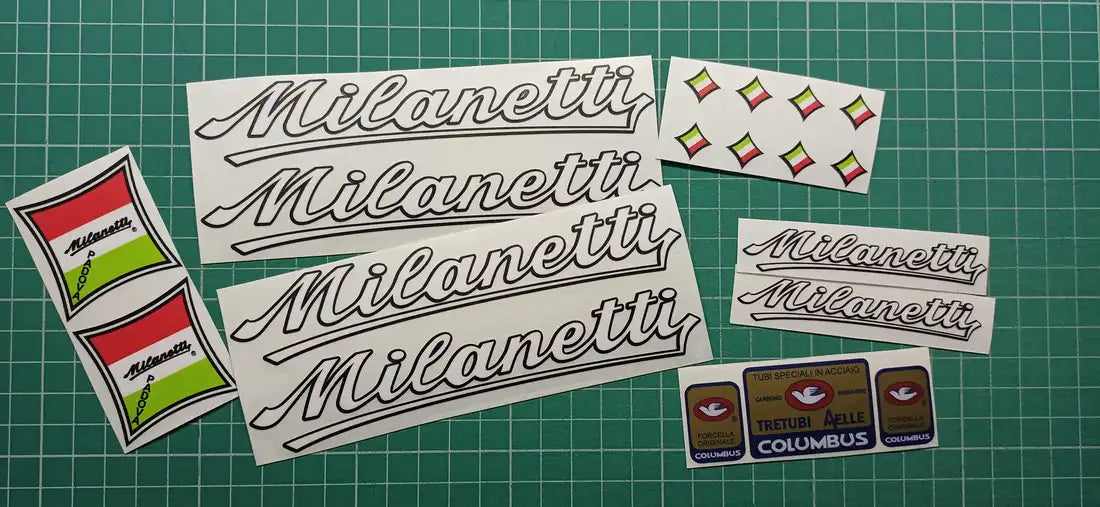 1980s Milanetti White Frame Decal Set