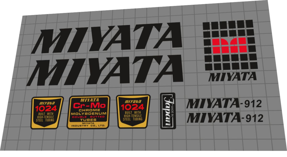 1981 Miyata 912 Frame Decal Set