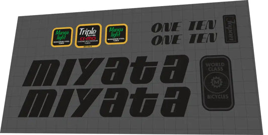 Miyata One Ten Black Frame Decal Set