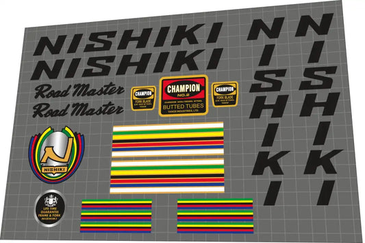 1981 Nishiki Road Master Black Frame Decal Set