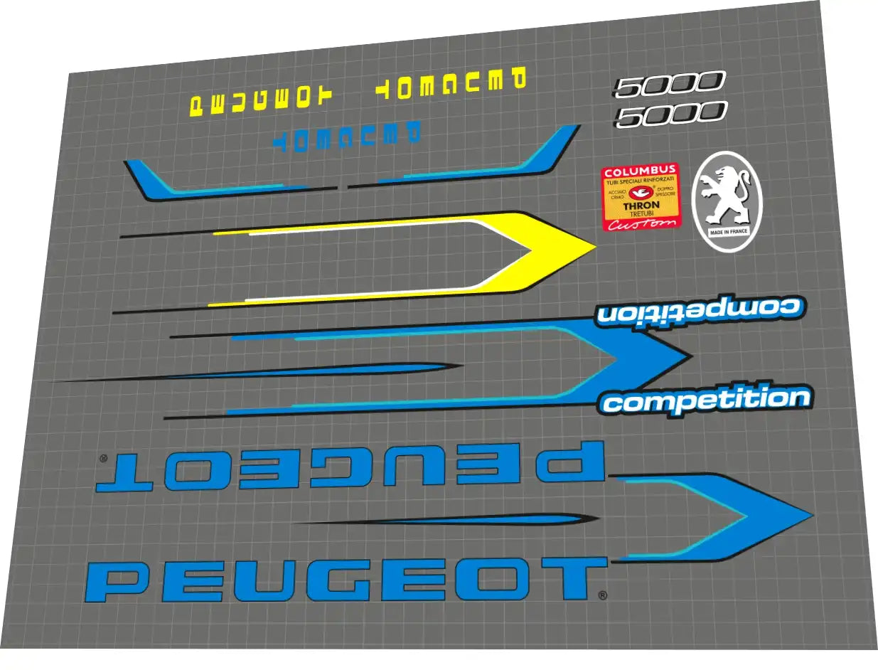 1998 Peugeot Competition 5000 Frame Decal Set