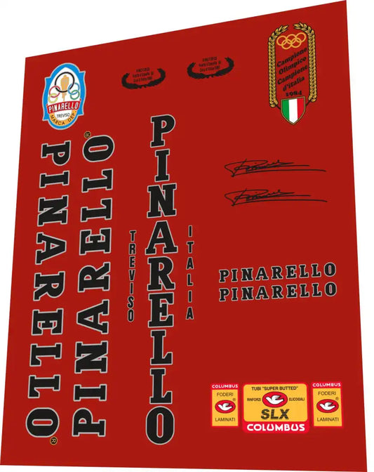 1984 Pinarello Treviso Olympic Edition Black-Silver Frame Decal Set