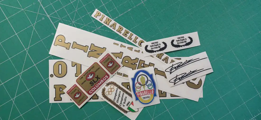 1984 Pinarello Treviso Olympic Edition Gold-Black Frame Decal Set