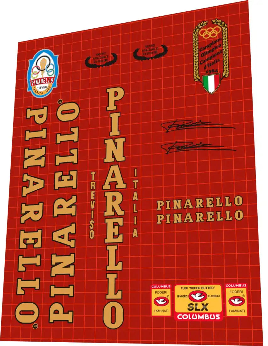 1984 Pinarello Treviso Olympic Edition Gold-Black Frame Decal Set