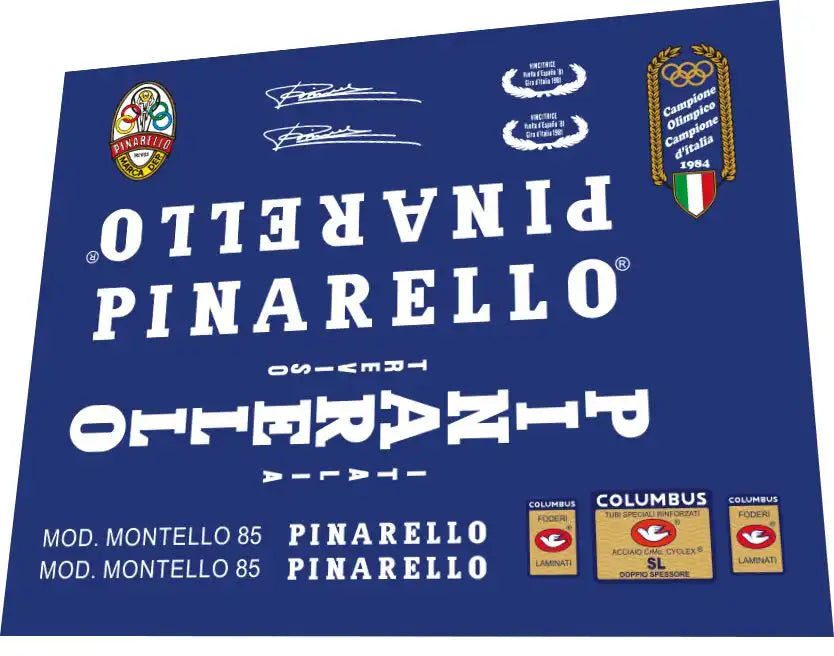 1985 Pinarello Mod. Montello 85 White Frame Decal Set