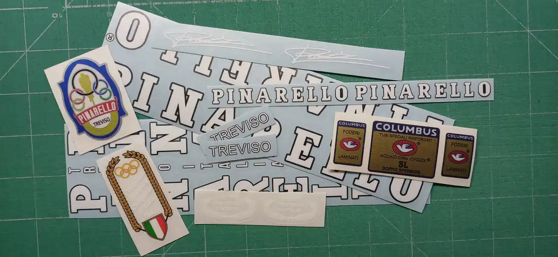 1985 Pinarello Treviso SL White-Black Frame Decal Set