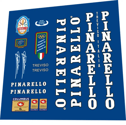 1985 Pinarello Treviso SL White-Black Frame Decal Set