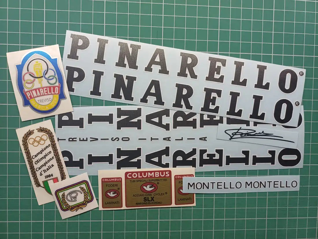 1991 Pinarello Montello Black-White Frame Decal Set