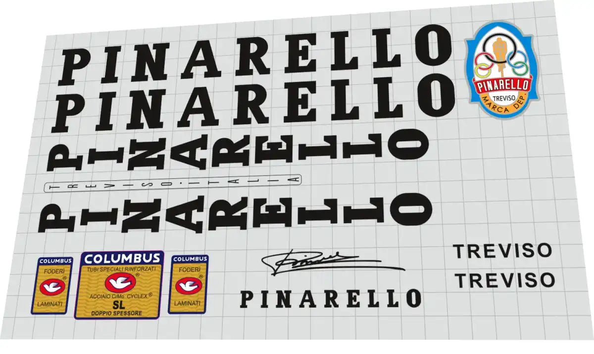 Pinarello Treviso SL Black Frame Decal Set - 1991