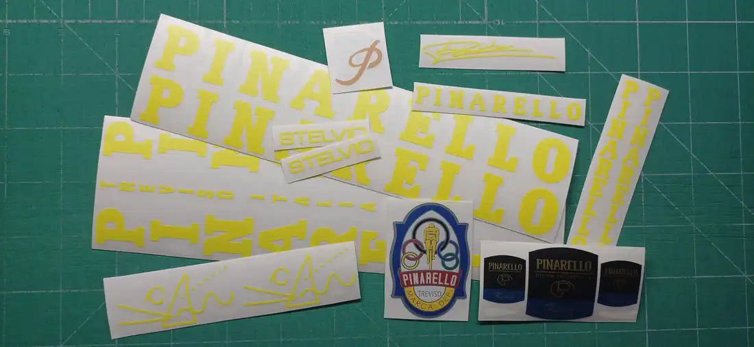 1994 Pinarello Stelvio Kens Yellow Frame Decal Set