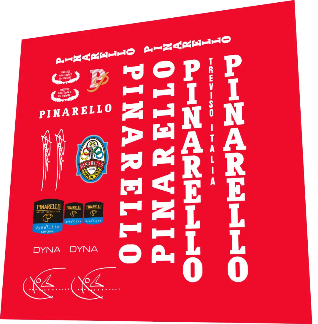 1995 Pinarello Dyna White Frame Decal Set