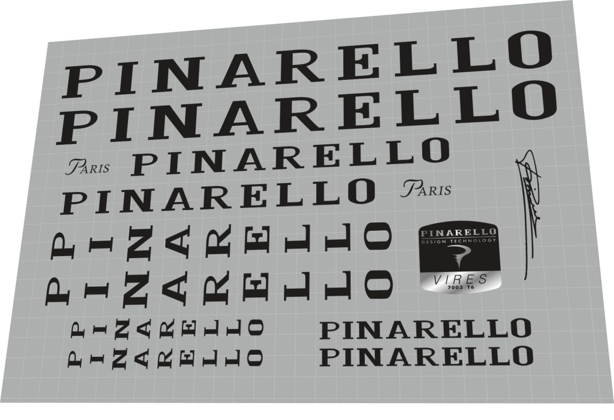 1995 Pinarello Paris Black Frame Decal Set
