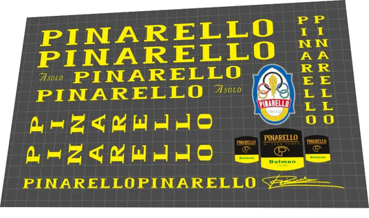 1996 Pinarello Asolo Dolmen Yellow Frame Decal Set