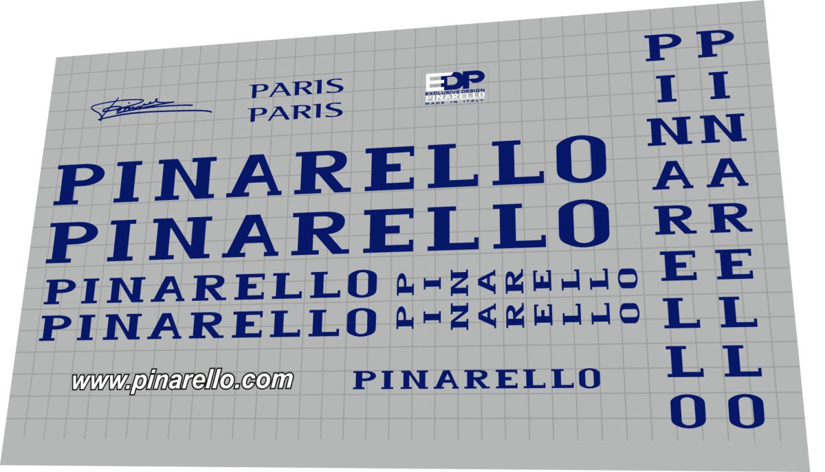 2000 Pinarello Banesto Team Paris Navy Blue Frame Decal Set