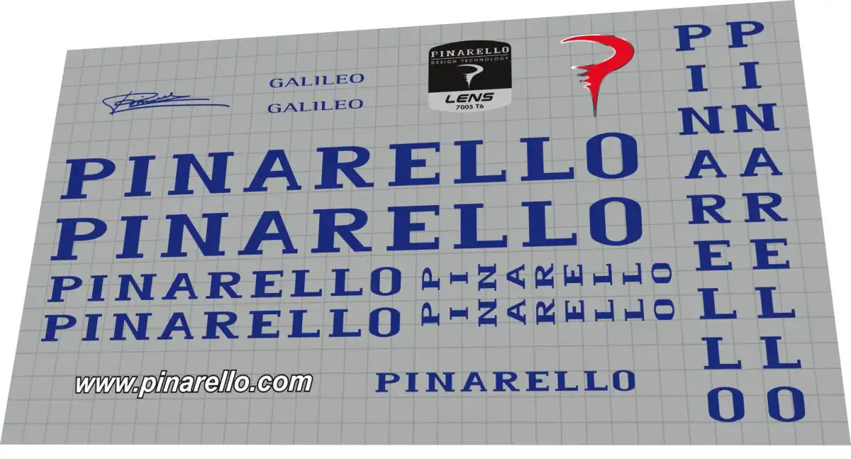 2003 Pinarello Galileo Blue Frame Decal Set