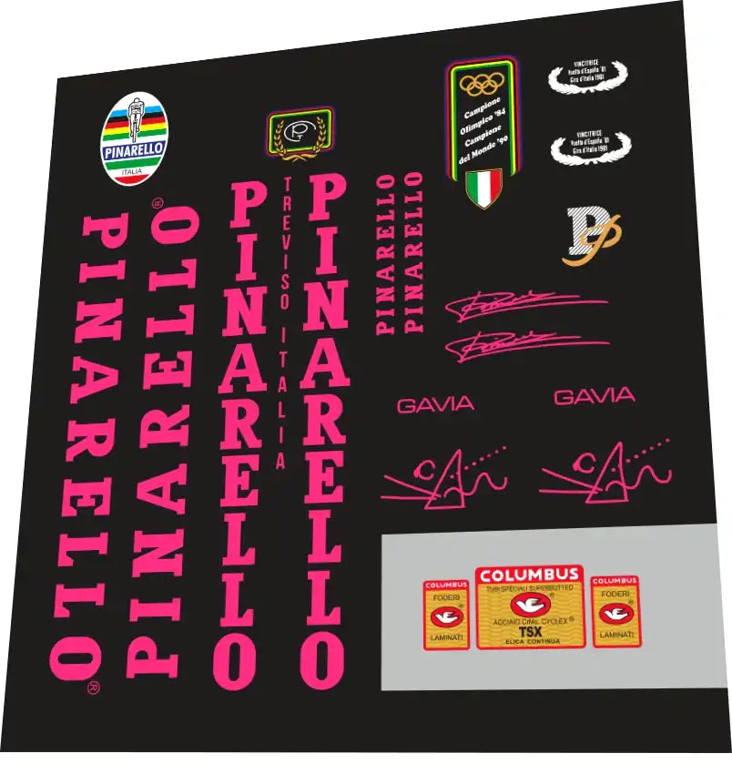 Pinarello Gavia Magenta TSX Frame Decal Set