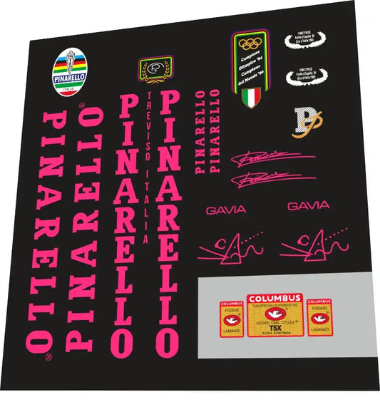 Pinarello Gavia Magenta TSX Frame Decal Set