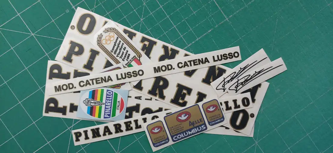 Pinarello Mod Catena Lusso Black/Gold Frame Decal Set
