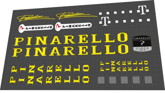 Pinarello Telekom Paris Yellow Frame Decal Set