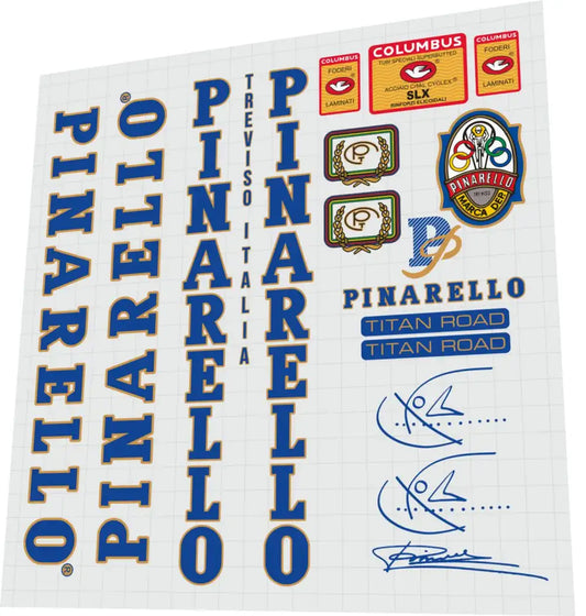 Pinarello Titan Road Blue/Gold Frame Decal Set